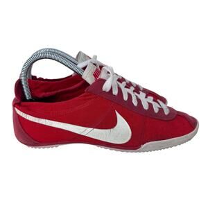 Nike Tenkay Low Sneakers Shoes Womens 8 Red White Lace Up Rubber Sole 429886-600